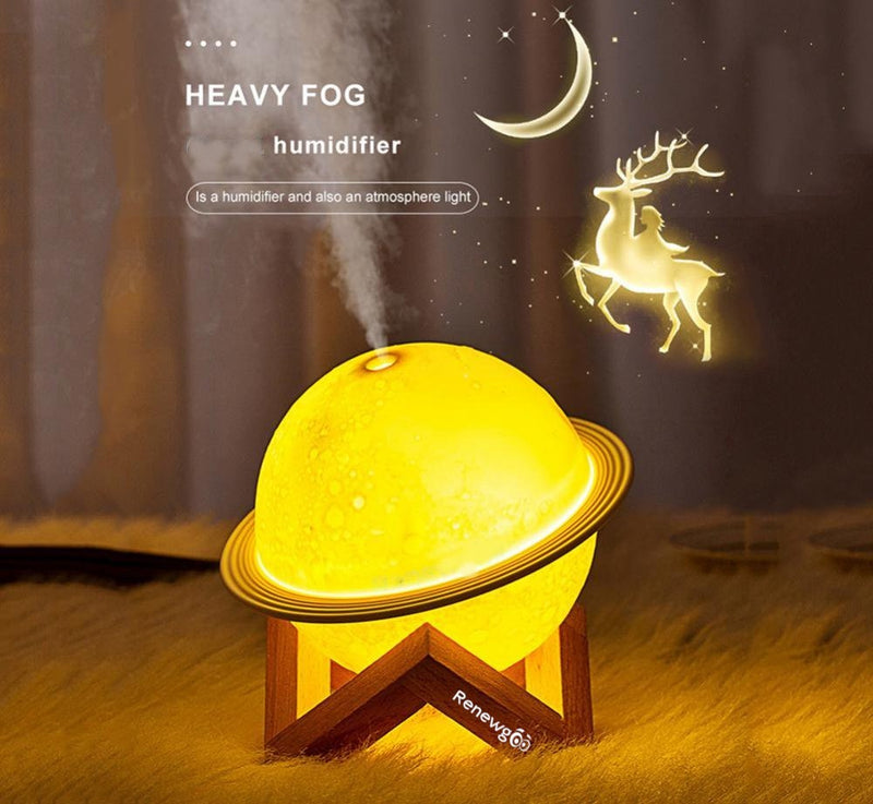 Comes with 2 sensitive touch controls; one metal button controls the lamp, the other controls the humidifier