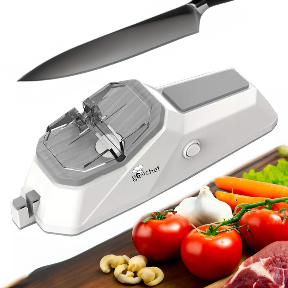 CGN HOME/KITCHEN APPLIANCES on Instagram: Andrew James Electric Knife  Sharpener, Global Sharpner for Metal Kitchen Chefs Cooks Knives with 2  Grinding Wheels, Makes Sharpening Easy Work
