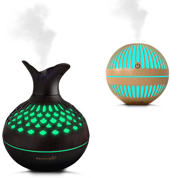 Aroma Diffuser for Essential Oils, Ultrasonic Aromatherapy Oil Diffuser with 7 Color Lights by Renewgoo
