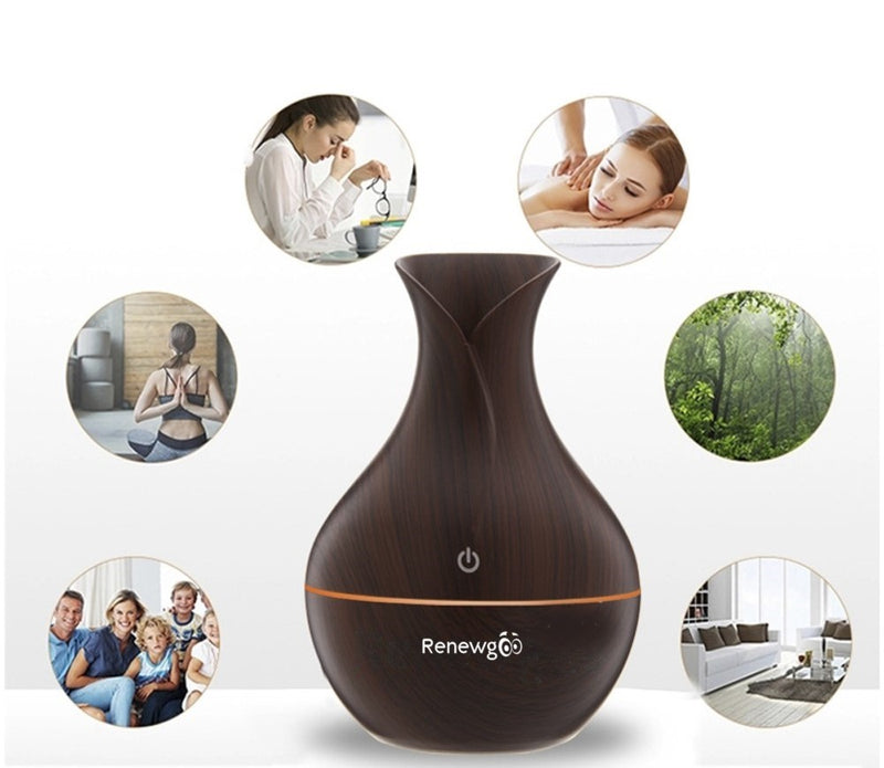 This modern alternative to oil burners, the Renewgoo diffuser uses an ultrasonic motor to quietly pump out the water