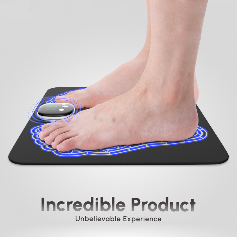 Foot Massager Mat with 8 Modes, 19 Levels and Remote - Muscle Relaxation Stimulator for Feet, Plantar Fasciitis, Neuropathy and Foot Discomfort - Massage Feet by Renewgoo