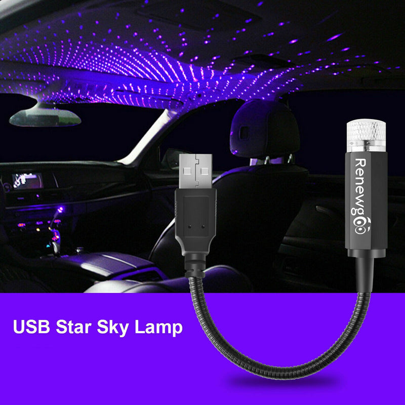 2-Pack USB Star Night Light Projector for Car, Bedroom, Interior Decor