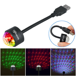 Renewgoo DJ GooMagic Strobe Laser Ball Mini Disco USB Light Projector Neon Party Car Lamp Roof Interior Light, Red/Green/Blue