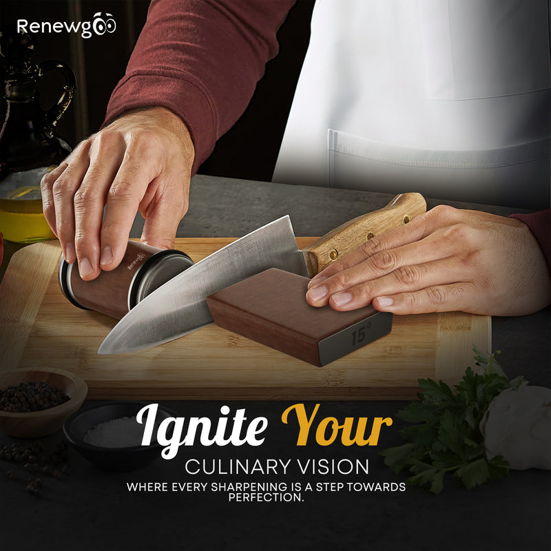 Rolling Knife Sharpener Professional Diamond Sharpening Kit For Knives, Blades, Kitchen Knife by Renewgoo