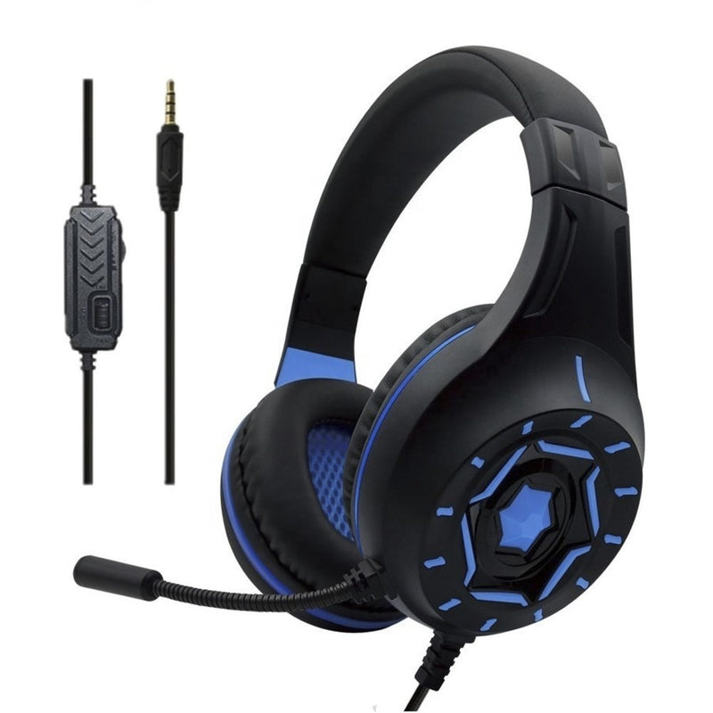 Renewgoo DEATHSTAR Pro Gaming Headset w/ Mic for PS4, PS5, Xbox, Tablets, Phones, iPads, Laptops, Macs, Xbox One, Xbox One S, Nintendo Switch, Sony PlayStation, Blue