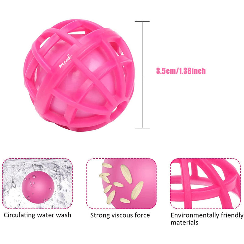 Renewgoo Purse Cleaning Balls 2-Pack, Keeps Bag Clean, Dirt Dust Reusable Wash Pink