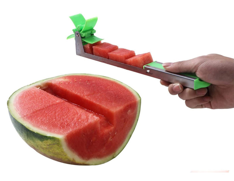 Renewgoo GooChef Watermelon Windmill Stainless Steel Cuber and Slicer One-Push Fruit Melon Cutter Knife Corer Fruit Vegetable Tool Kitchen Gadget