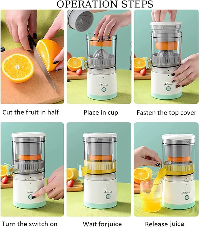 Electric Juicer Rechargeable - Citrus Juicer Machines with USB and Cleaning  Brush Portable Juicer for Orange, Lemon, Grapefruit 
