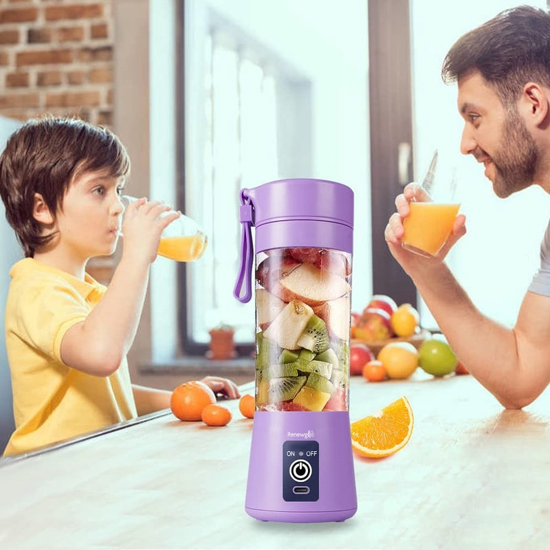 Easy to Clean: The Renewgoo BlendMate portable blender is easy to clean, making it a convenient solution for those who are always on-the-go. Simply rinse it under running water, and you're done!