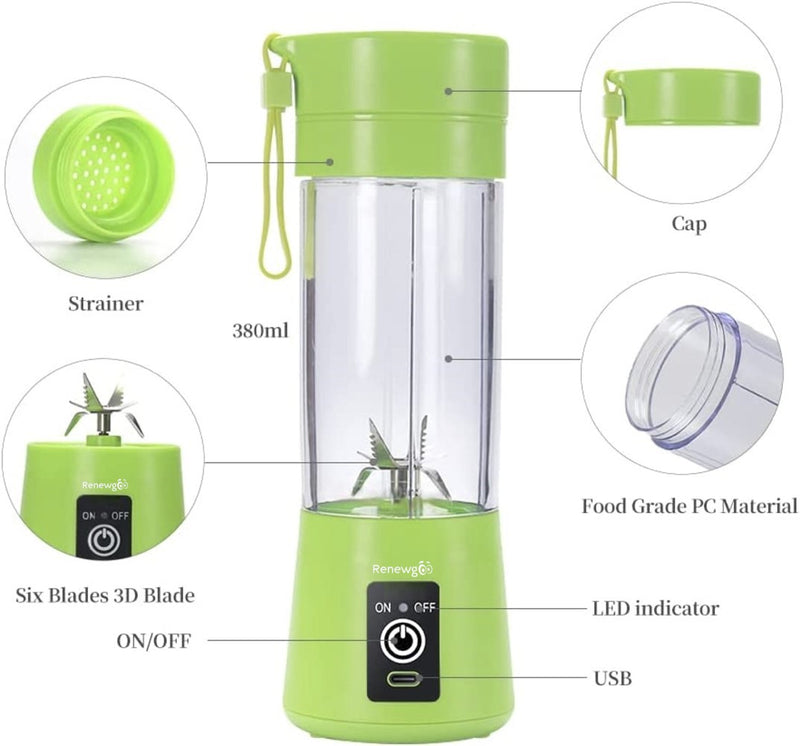 Convenient: With the Renewgoo BlendMate portable blender, you can make your favorite drinks anywhere, anytime. Whether you're at the gym, office, park, or on-the-go, you'll always have a nutritious and delicious drink within reach.