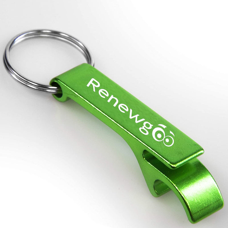 Renewgoo Keychain Aluminum Double-sided Durable Bottle Opener, 2-in-1 Design, Beer & Wine, Green