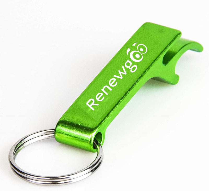 Renewgoo Keychain Aluminum Double-sided Bottle Opener, 2-in-1 Design