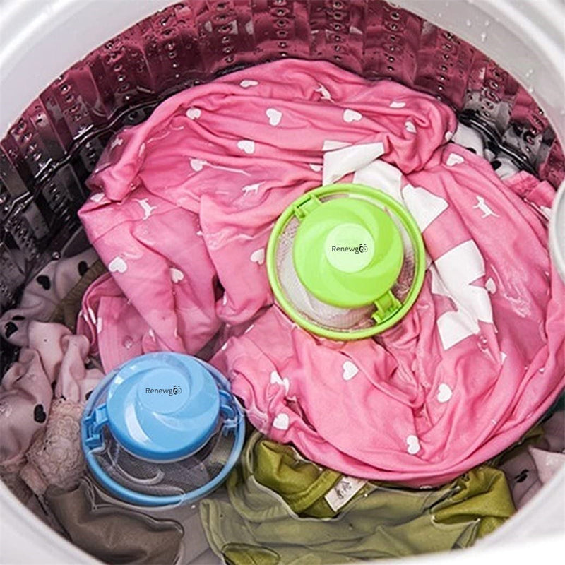 Renewgoo Floating Lint Hair Catcher Washing Machine Laundry Filter Trap 3-Pack