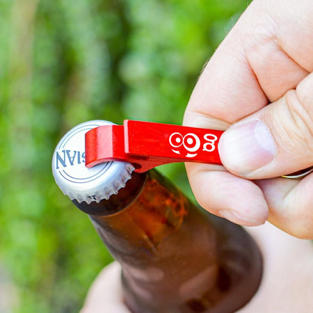 Renewgoo Keychain Aluminum Double-sided Durable Bottle Opener, 2-in-1 Design, Beer and Wine